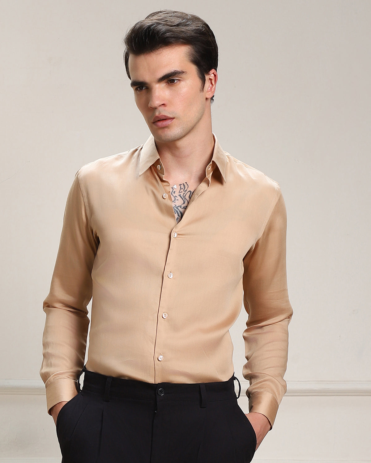 Organic And Sustainable Classic Champagne Lenzing Shirt