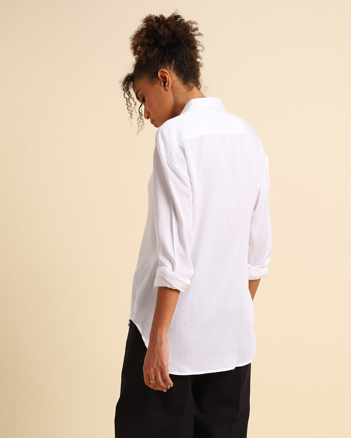 Eco-Friendly White Full Sleeves Tencel Shirt