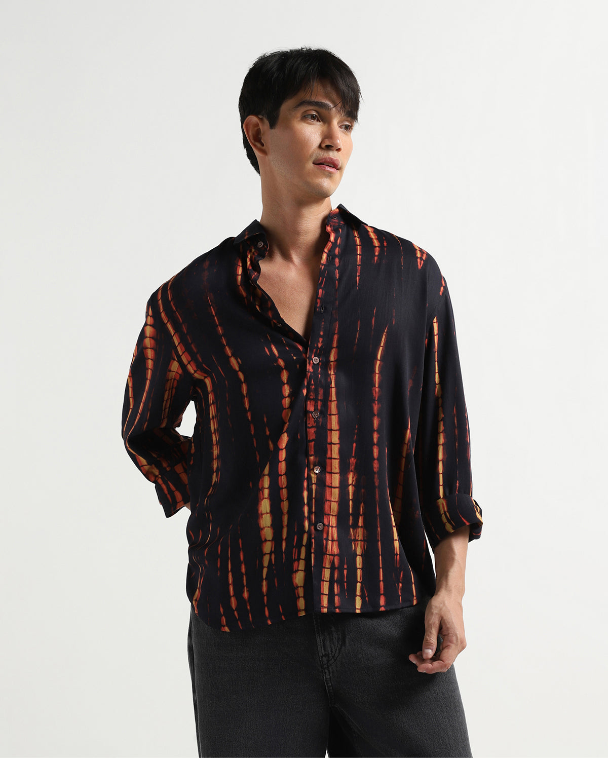 The Fire Shirt: Japanese Shibori Tye Dye Drop Shoulder Shirt