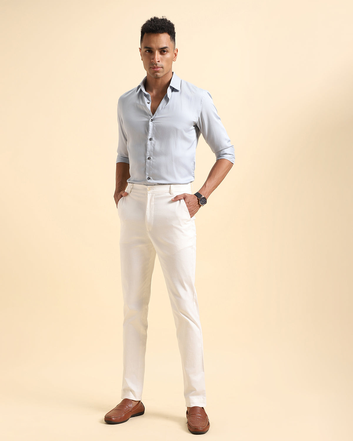 Organic And Sustainable Classic Powder Blue Soft Lyocell Shirt