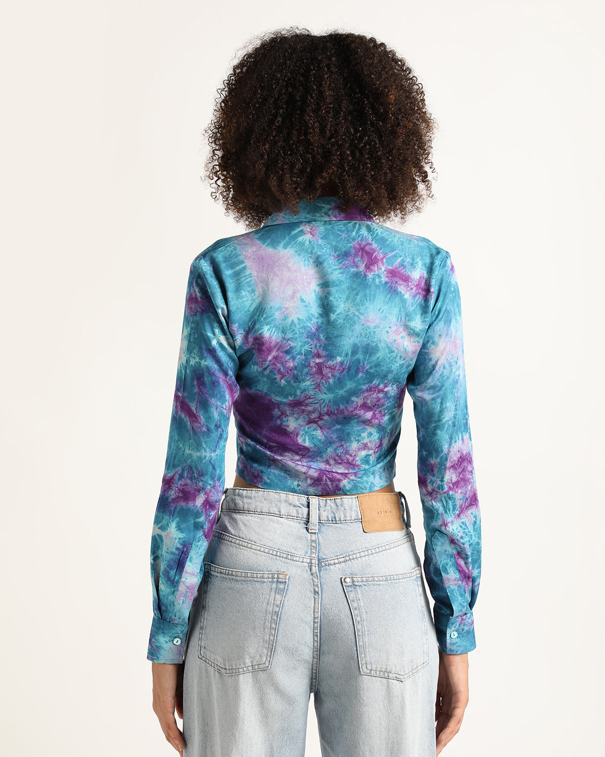 Non-Toxic Blue Marble Full Sleeve Crop Top