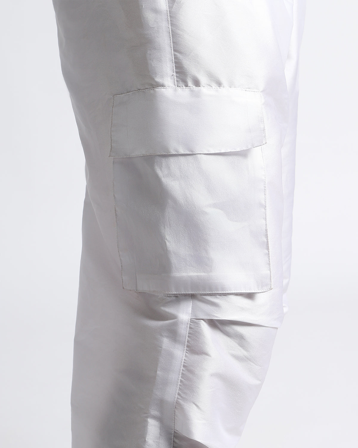 Recycled Parachute Cargo Pants-White