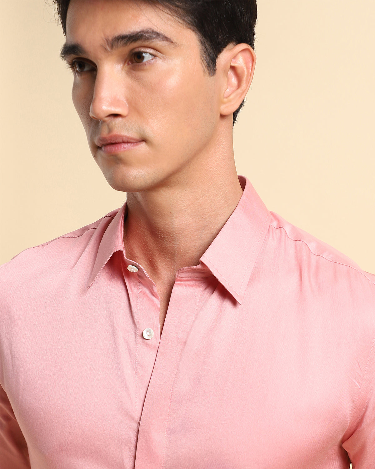 Pink Concealed Conscious Luxury Satin Shirt