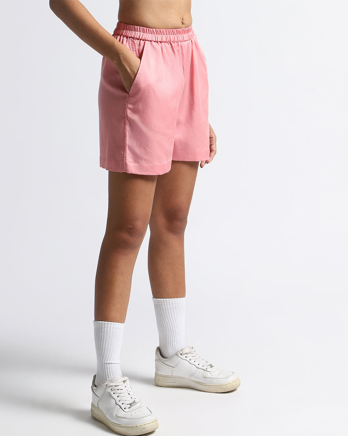 Sustainable Stretchable Tencel Shorts-Pink