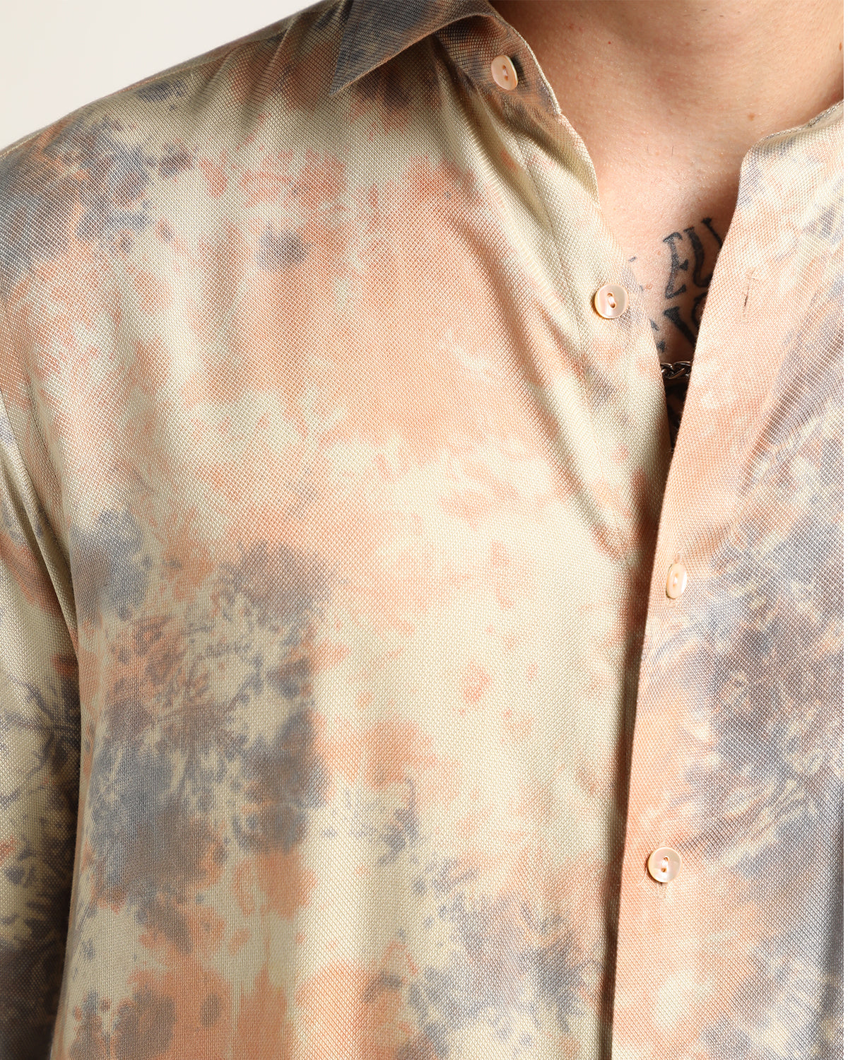 Sustainable Pink And Grey Marble Tye Dye Tencel Shirt