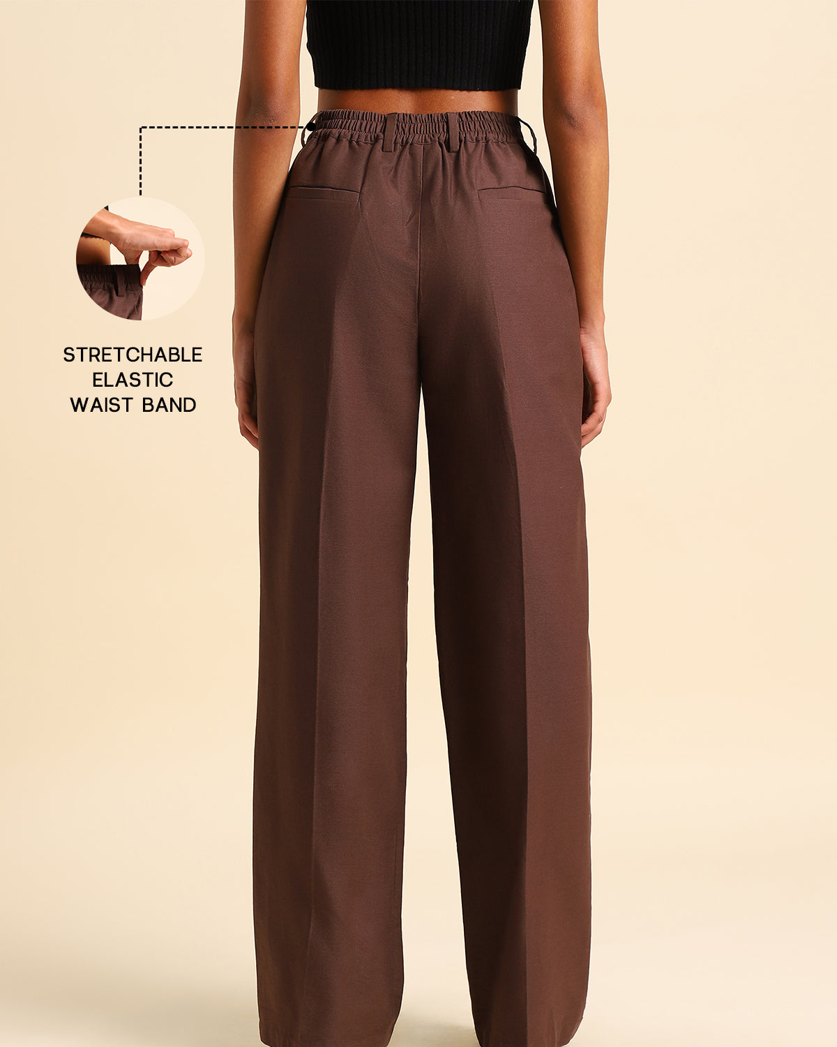 Brown Organic Cotton Korean Pants