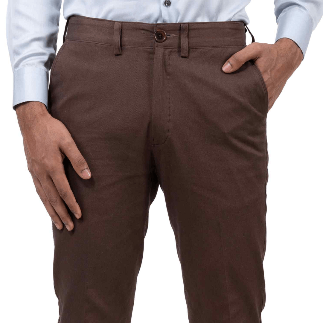 Biodegradable Brown Flex Waist Hustler Pants