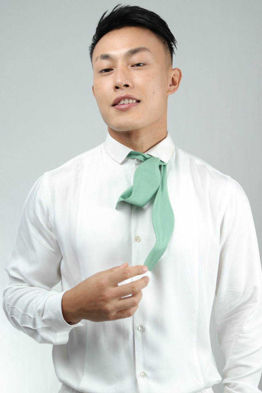 Sustainable Tencel Bowtie Green Hand Made