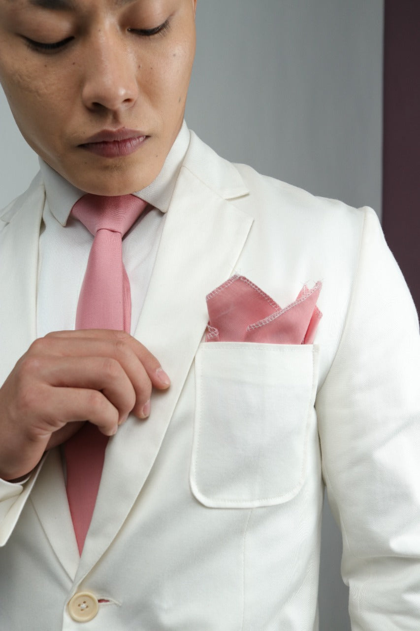 Tencel Sustainable Pocket Square Pink Hand Made