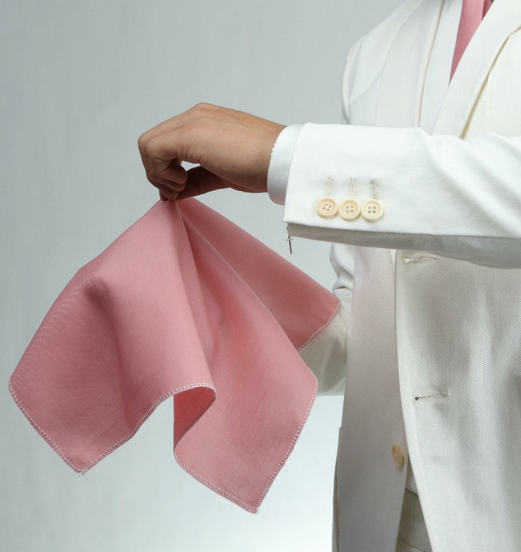 Tencel Sustainable Pocket Square Pink Hand Made