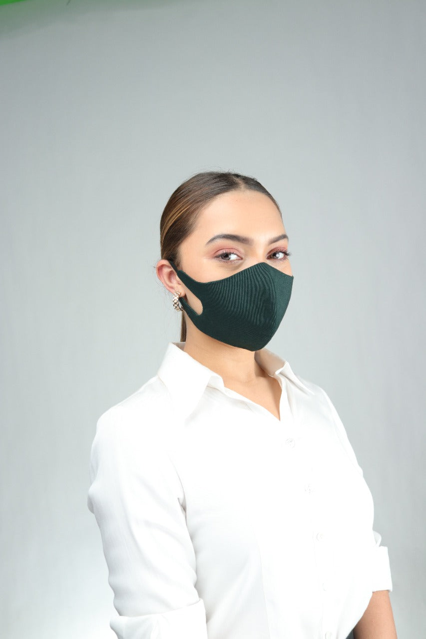 Basic Sustainable Organic Cotton Mask Green