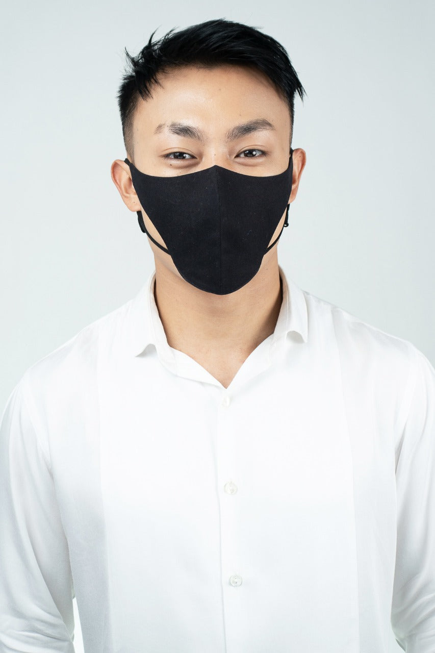 Basic Sustainable Organic Cotton Warrior Mask Black