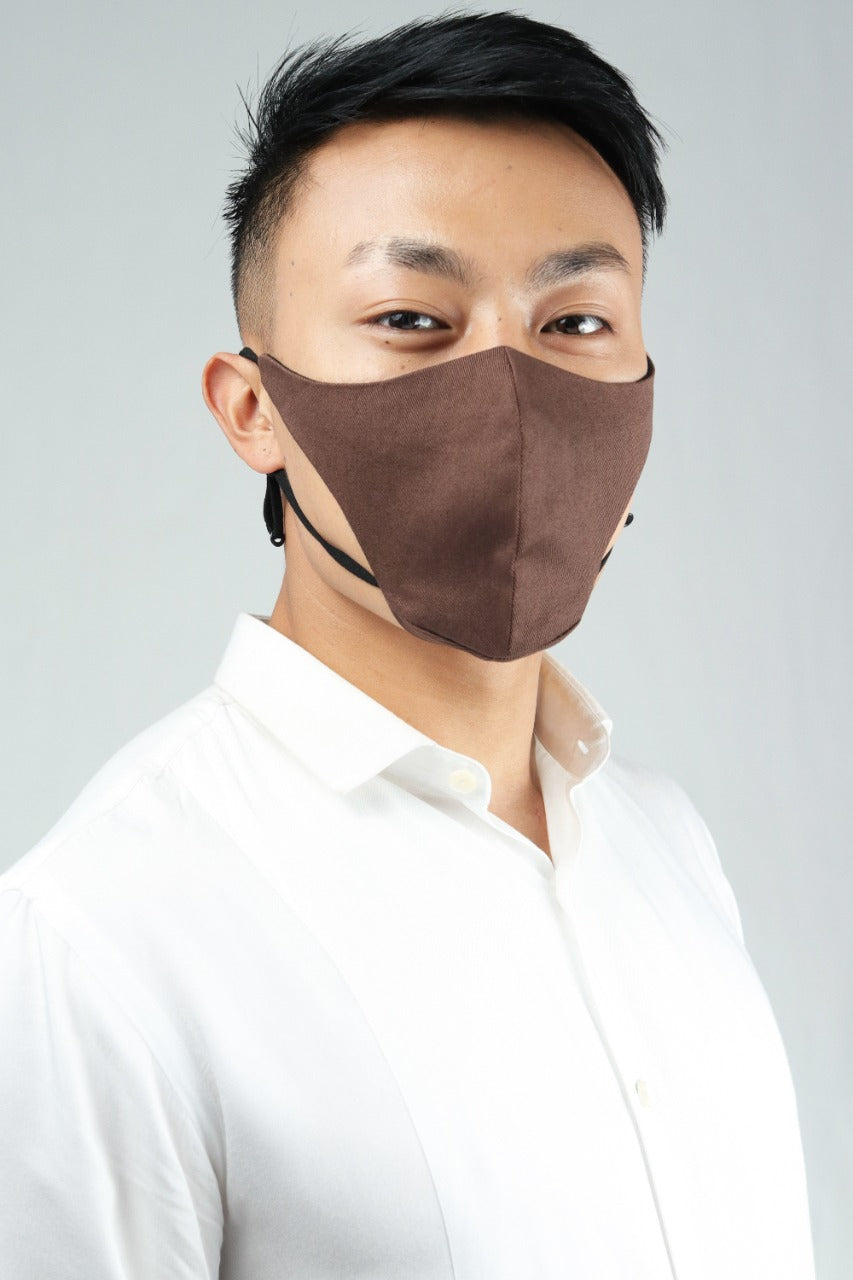 Basic Sustainable Organic Cotton Warrior Mask Brown