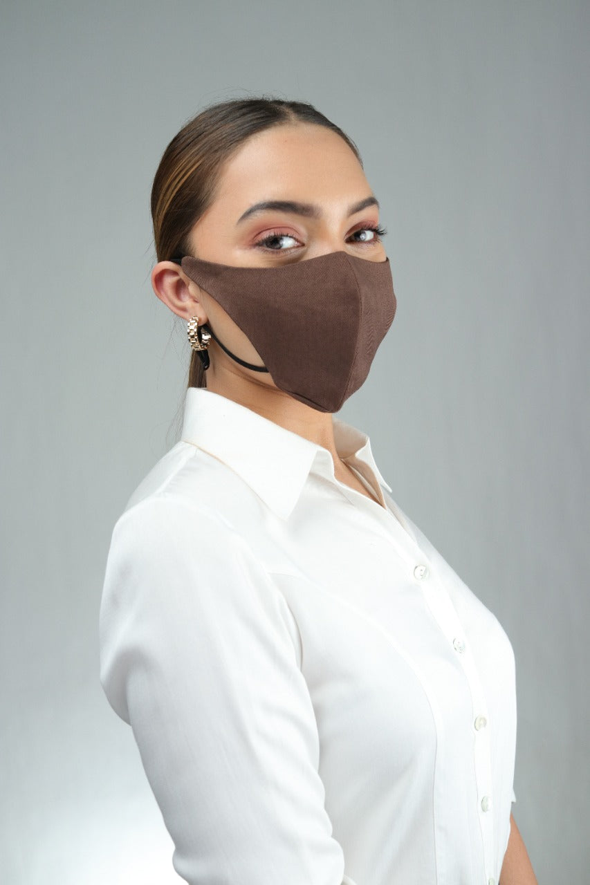 Basic Sustainable Organic Cotton Warrior Mask Brown