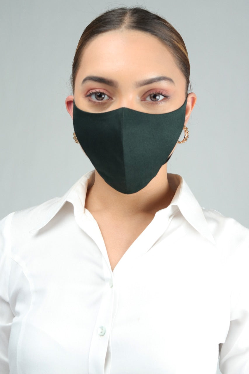 Basic Sustainable Organic Cotton Warrior Mask Green