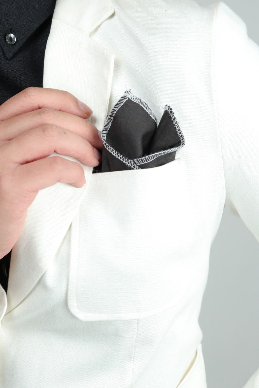 Classic Conscious Tencel Sustainable Pocket Square Black Hand Made