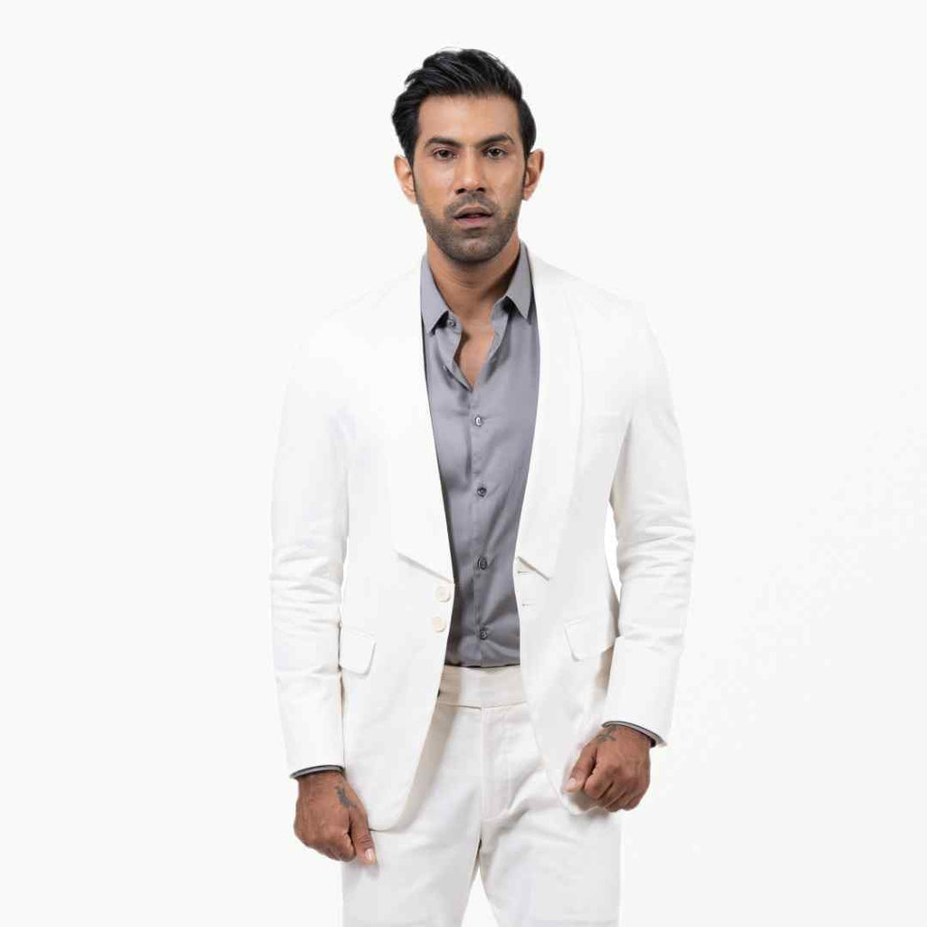 White Jacket With Button Details